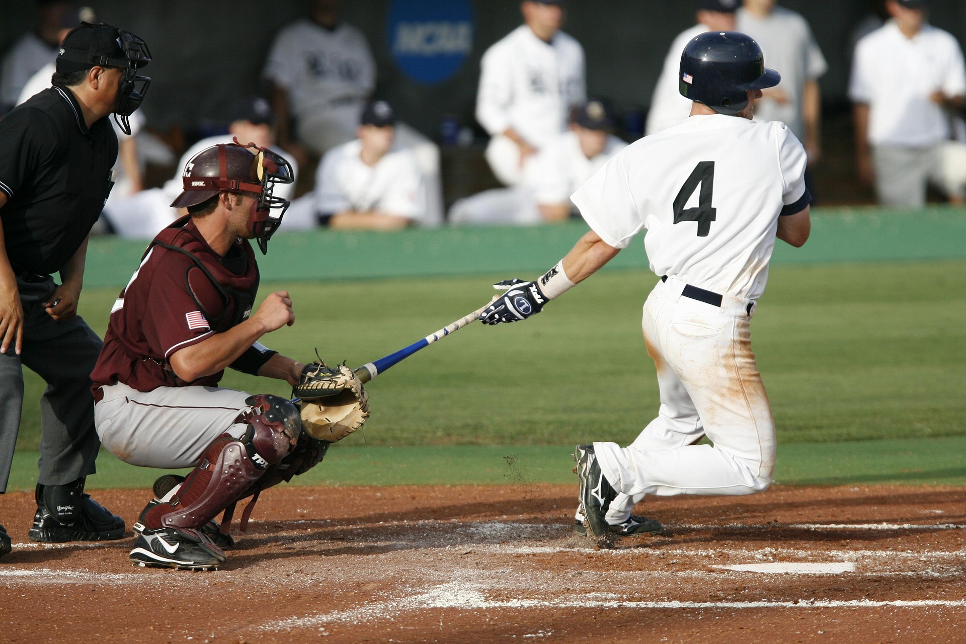 Baseball player competing on the field