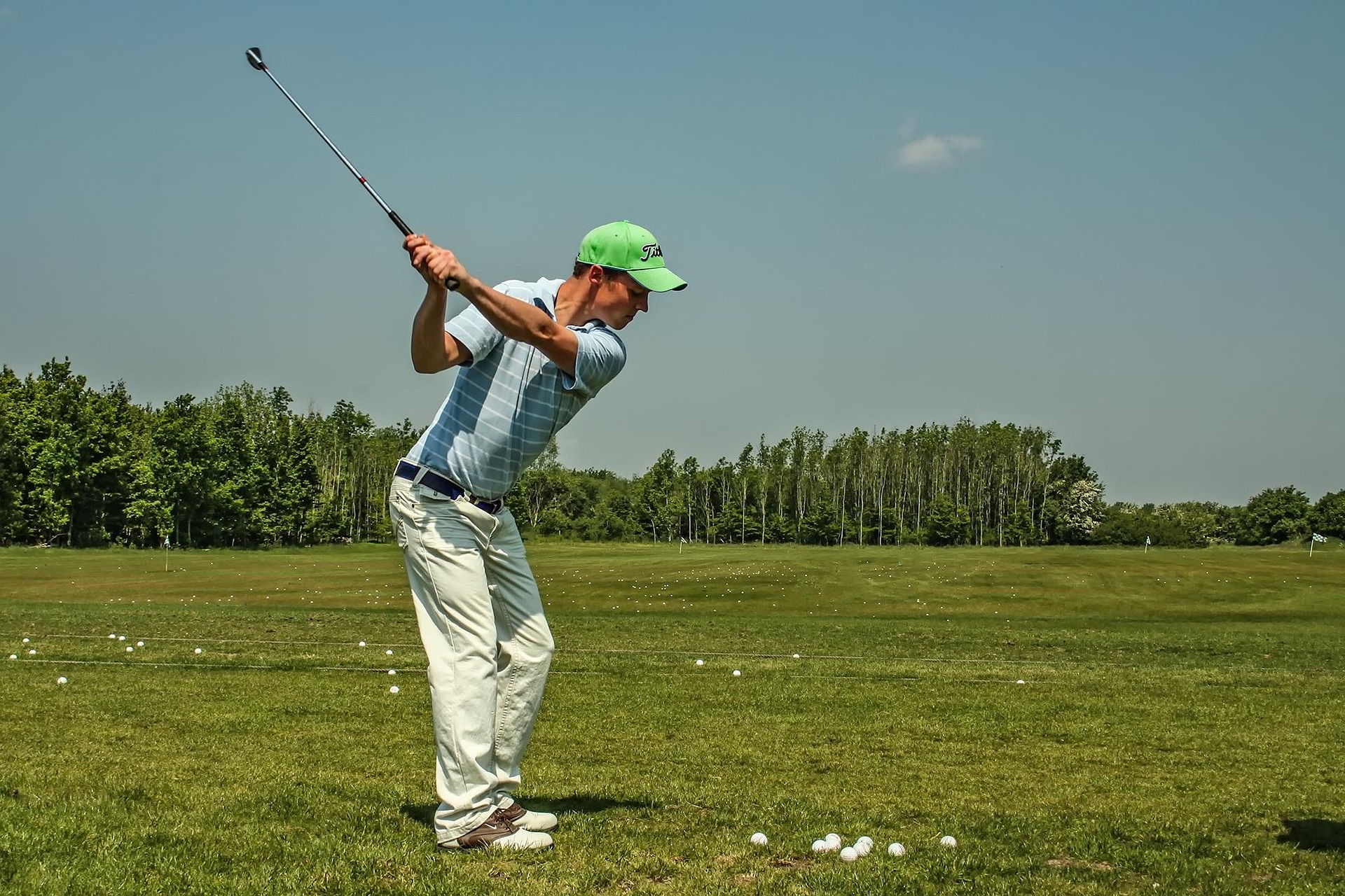 Golfer competing on the course