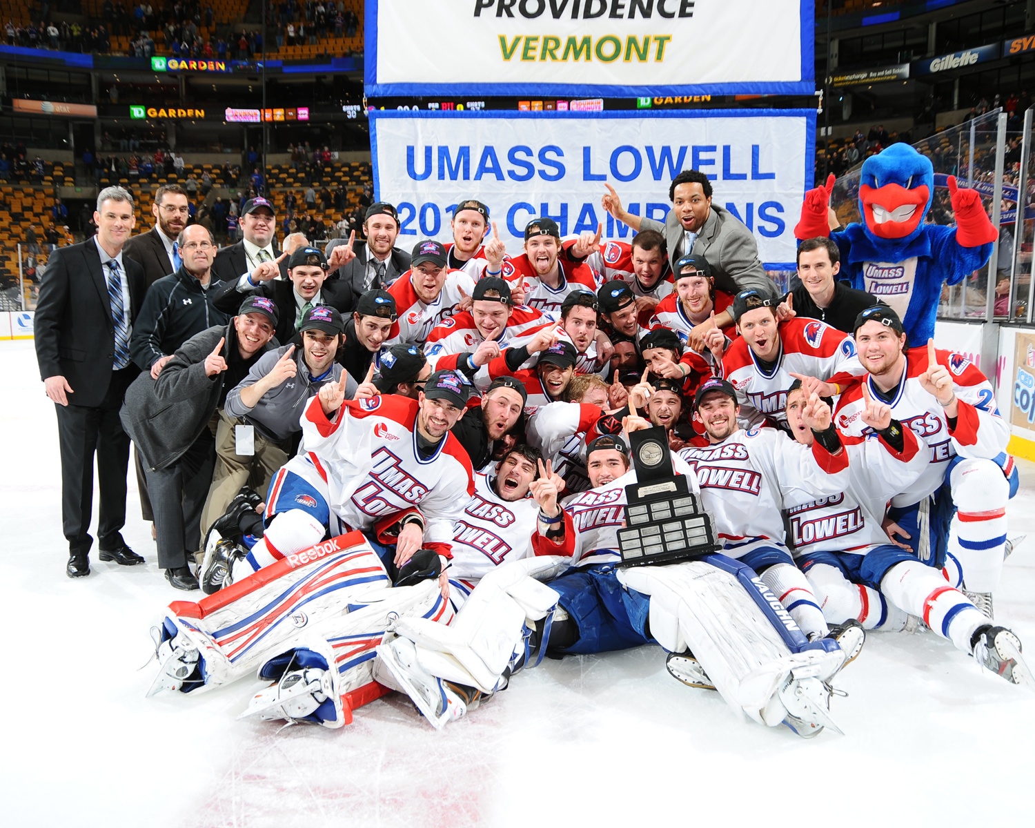 College hockey athletes and coaches